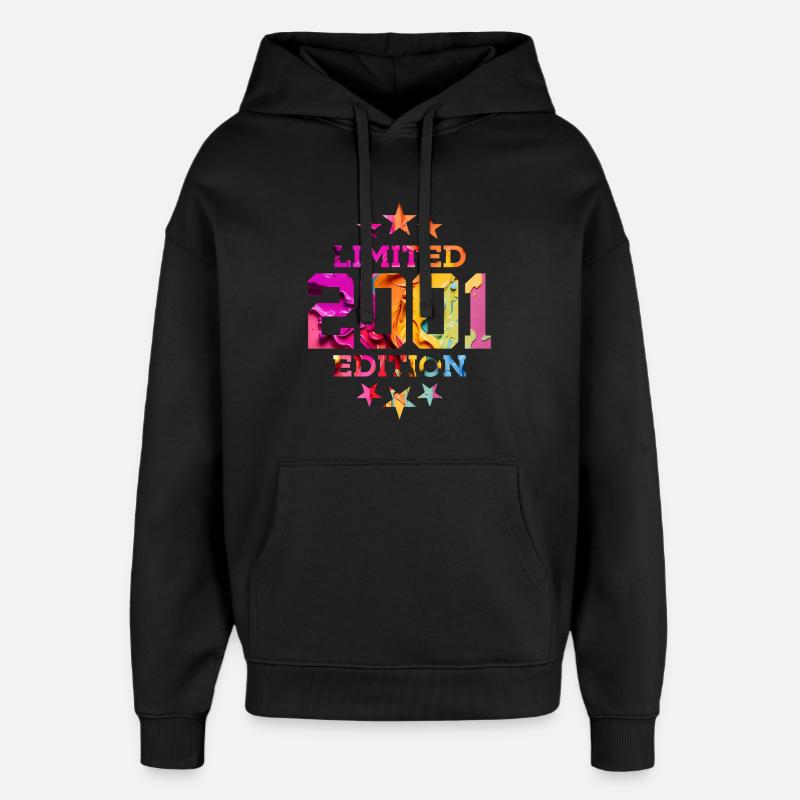 ÉDITION LIMITÉE 2001 25E ANNIVERSAIRE - Sweat à capuche unisexe Stanley/Stella Oversized - noir