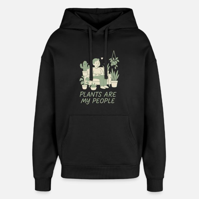 Les plantes sont mes amies - Sweat à capuche unisexe Stanley/Stella Oversized - noir