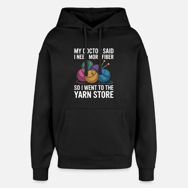 Mehr Faser Bitte – Garnladen Spruch - Oversized Unisex Hoodie von Stanley/Stella - Schwarz