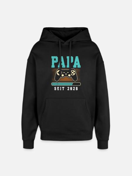 Father-to-be DAD SINCE 2026 Funny - Oversized Unisex Hoodie by Stanley/Stella - black