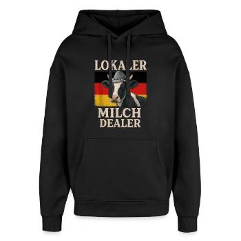 Milchbauer Landwirtschaft Kuh Liebhaber Landwirt - Oversized Unisex Hoodie von Stanley/Stella - Schwarz - Vorne - AI Model Female 172 light (172cm) & AI Model Male 185 light (185cm)