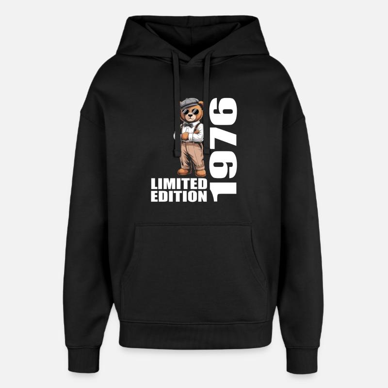 1976 Édition Limitée Ours Anniversaire 1976 - Sweat à capuche unisexe Stanley/Stella Oversized - noir