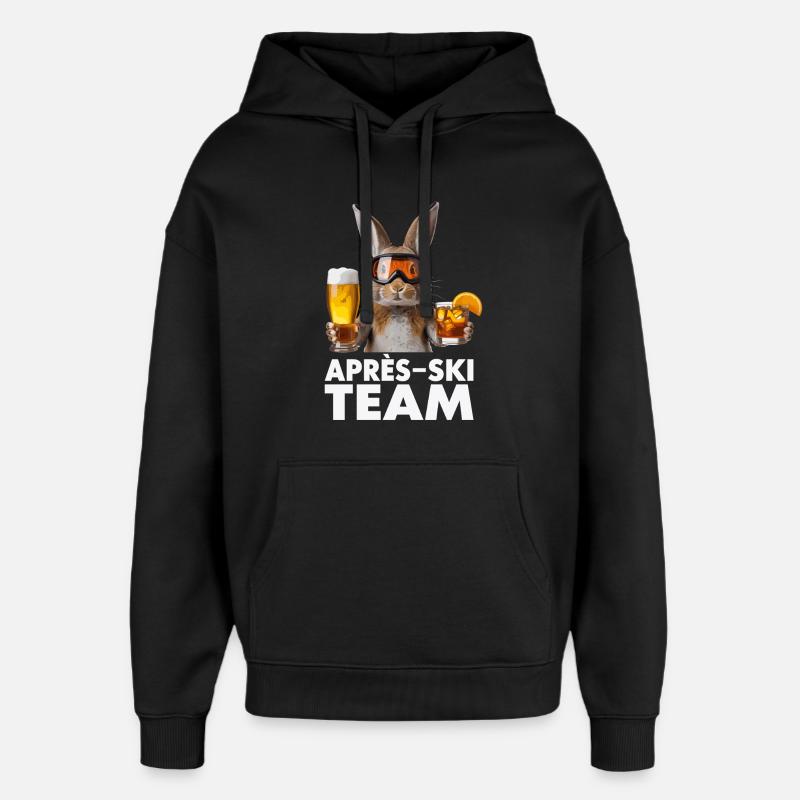 Équipe de lapins après-ski - Sweat à capuche unisexe Stanley/Stella Oversized - noir