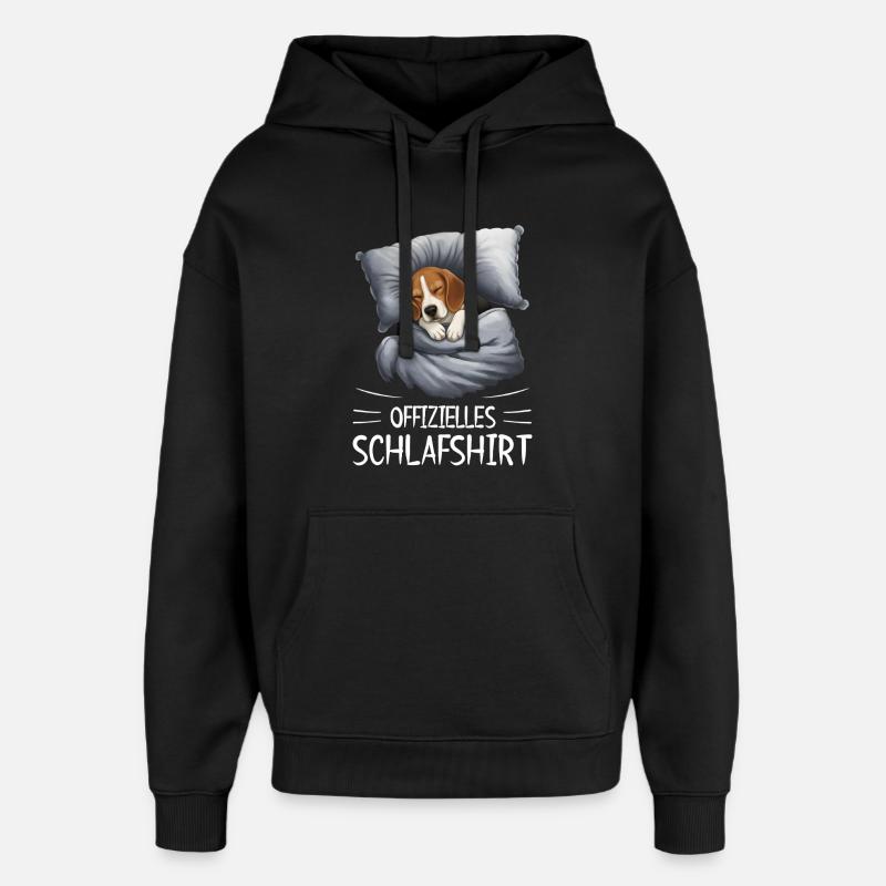 Beagle Sleep Shirt Cuddly Blanket - Oversized Unisex Hoodie by Stanley/Stella - black
