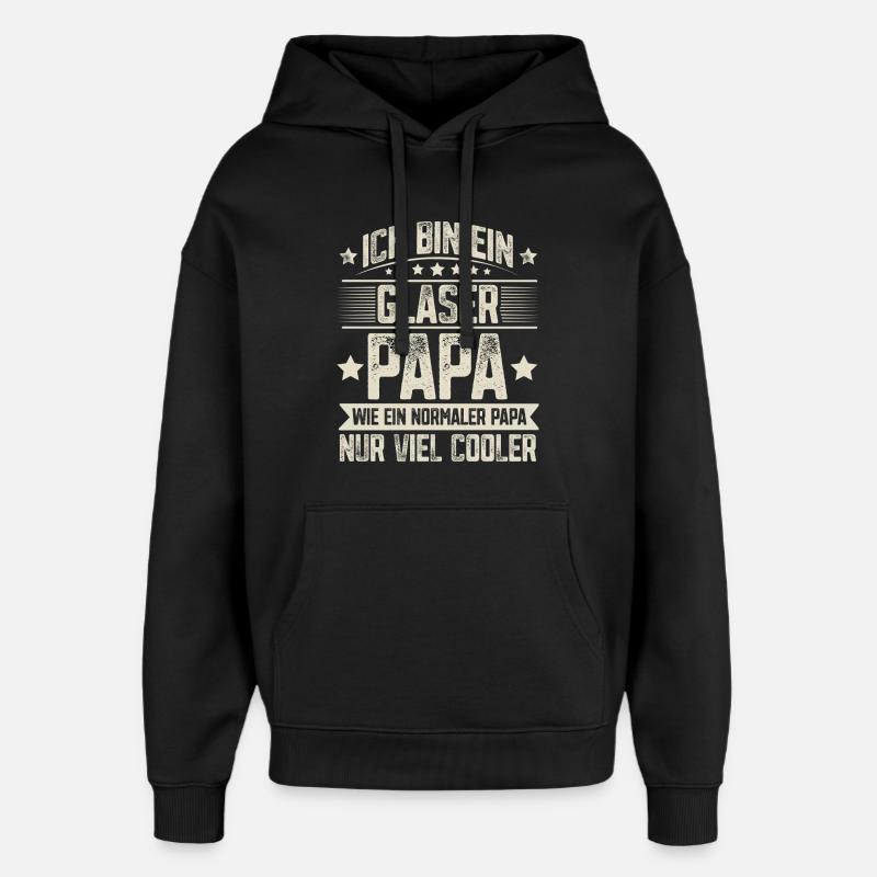 Papa vitrier - Sweat à capuche unisexe Stanley/Stella Oversized - noir