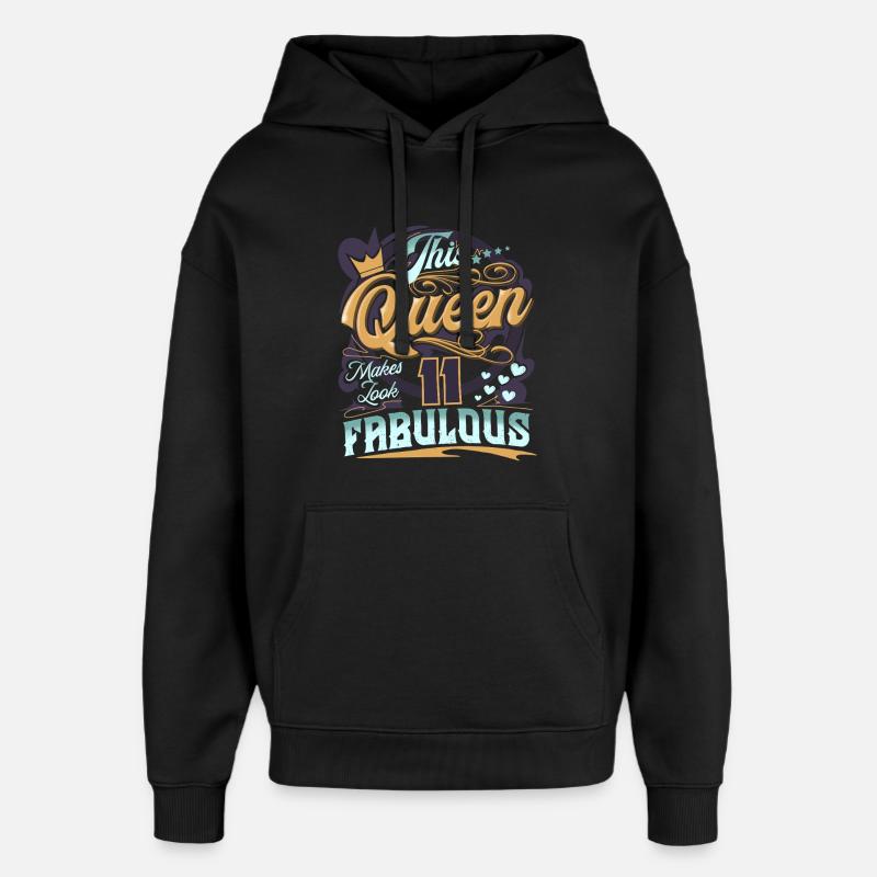 Reine du 11e anniversaire - Sweat à capuche unisexe Stanley/Stella Oversized - noir