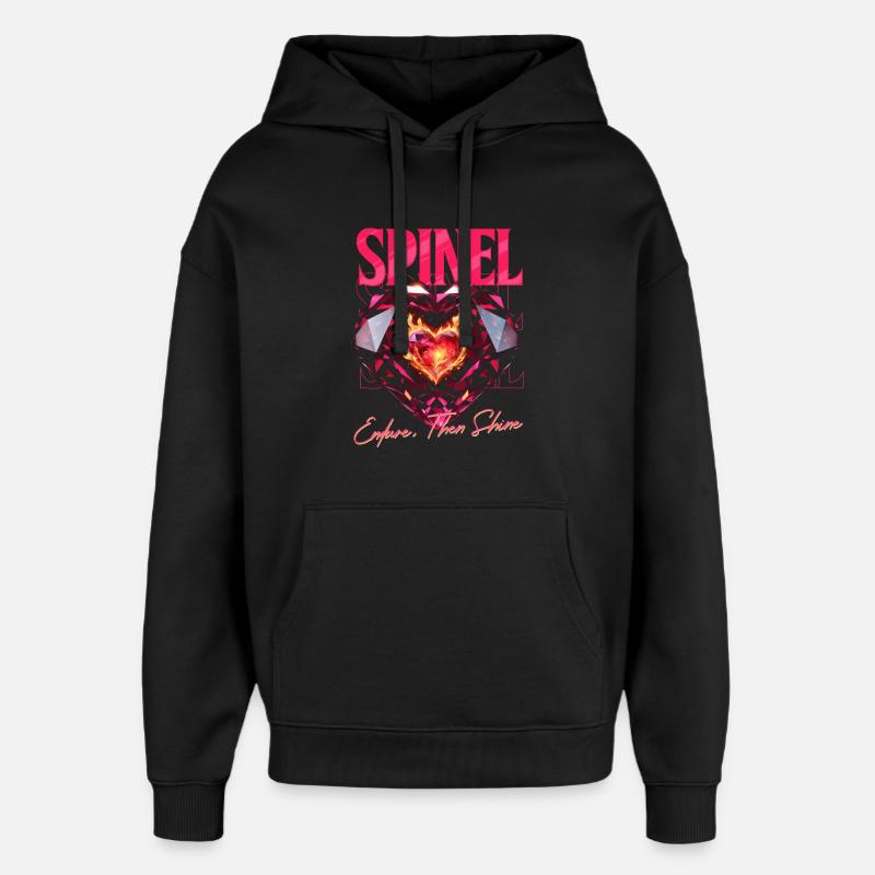 Pierre de naissance Spinelle d’août - Sweat à capuche unisexe Stanley/Stella Oversized - noir