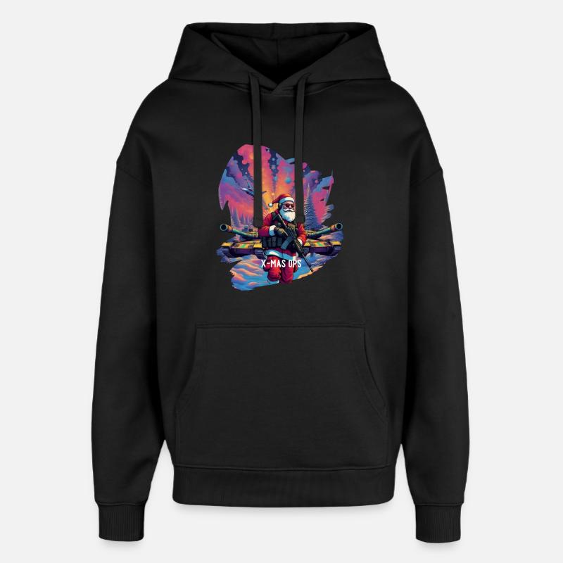 Noël Ops Spécial Père Noël - Sweat à capuche unisexe Stanley/Stella Oversized - noir