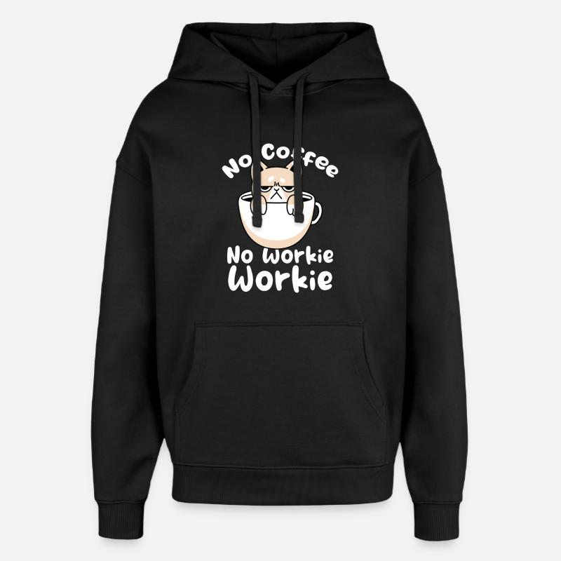 Motif de café Catty - Sweat à capuche unisexe Stanley/Stella Oversized - noir