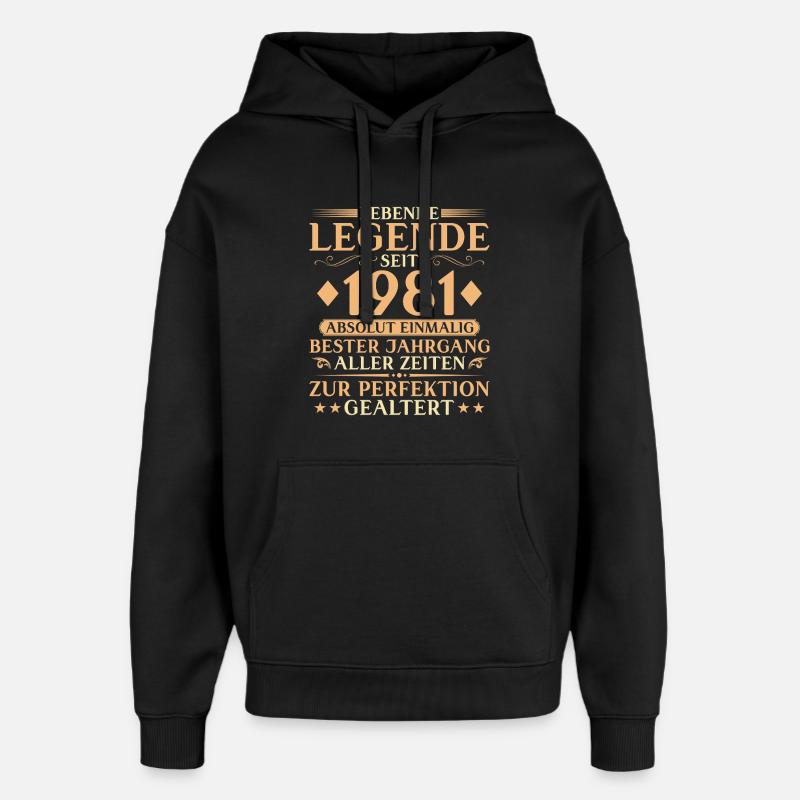 Millésime 1981 Anniversaire 45 ans Cadeau - Sweat à capuche unisexe Stanley/Stella Oversized - noir