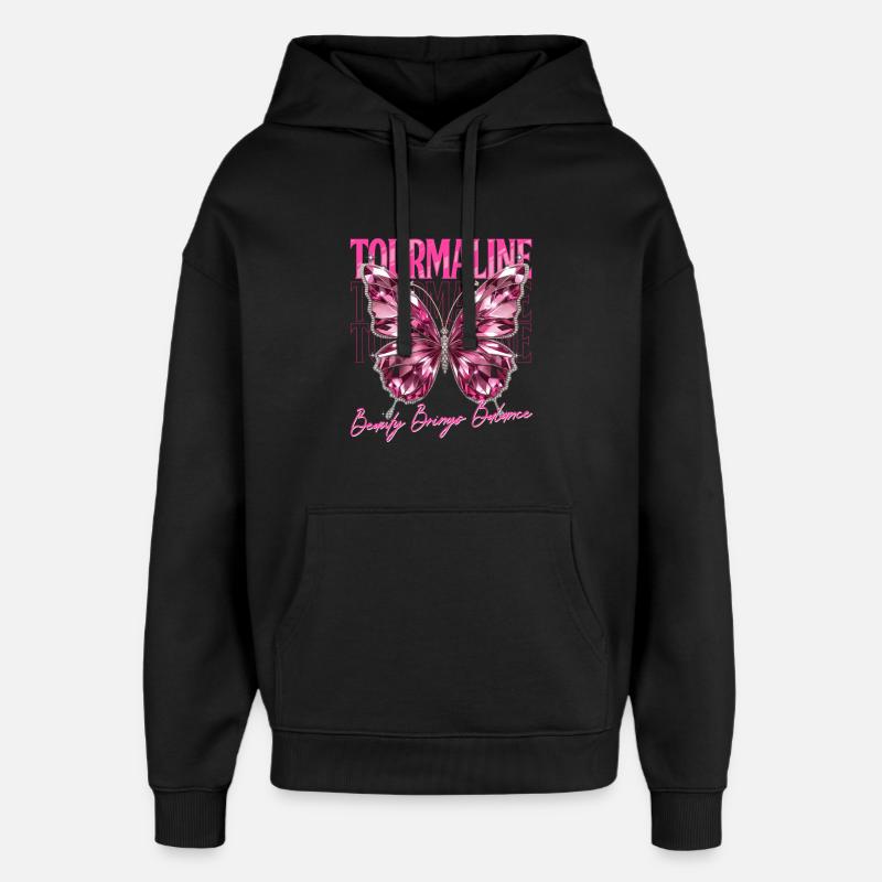 Pierre de naissance Tourmaline Octobre - Sweat à capuche unisexe Stanley/Stella Oversized - noir