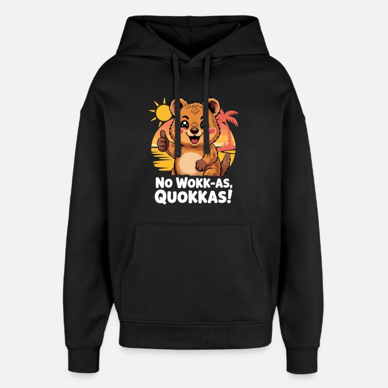 Humour Quokka Animal Australien - Sweat à capuche unisexe Stanley/Stella Oversized - noir