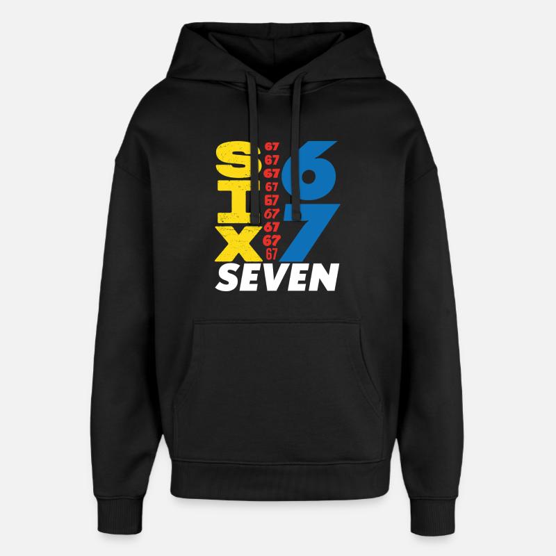 Six Sept, 67 - Sweat à capuche unisexe Stanley/Stella Oversized - noir