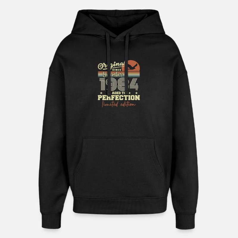 41-jähriges Jubiläum | Original Dezember 1984 - Oversized Unisex Hoodie von Stanley/Stella - Schwarz