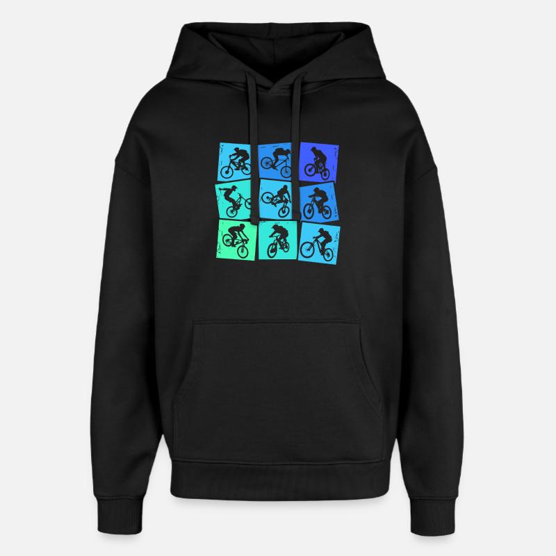 Descente VTT Biker VTT Garçons Enfants - Sweat à capuche unisexe Stanley/Stella Oversized - noir