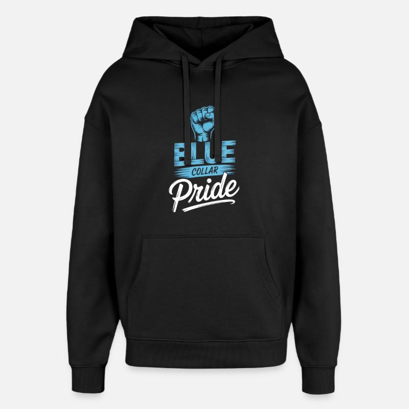 Blue Collar Arbeiter Handwerk Bauarbeiter - Oversized Unisex Hoodie von Stanley/Stella - Schwarz