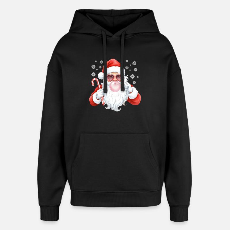 Père Noël Bubble Gum Rose - Sweat à capuche unisexe Stanley/Stella Oversized - noir