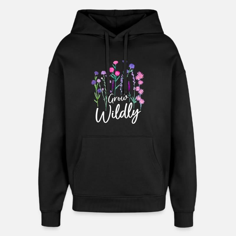 Wachse Wildblumen-Design - Oversized Unisex Hoodie von Stanley/Stella - Schwarz