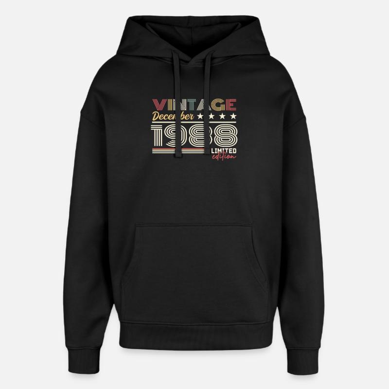 Cadeau Décembre 1988 - Sweat à capuche unisexe Stanley/Stella Oversized - noir
