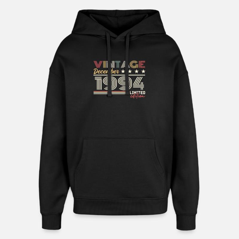 Cadeau Décembre 1994 - Sweat à capuche unisexe Stanley/Stella Oversized - noir