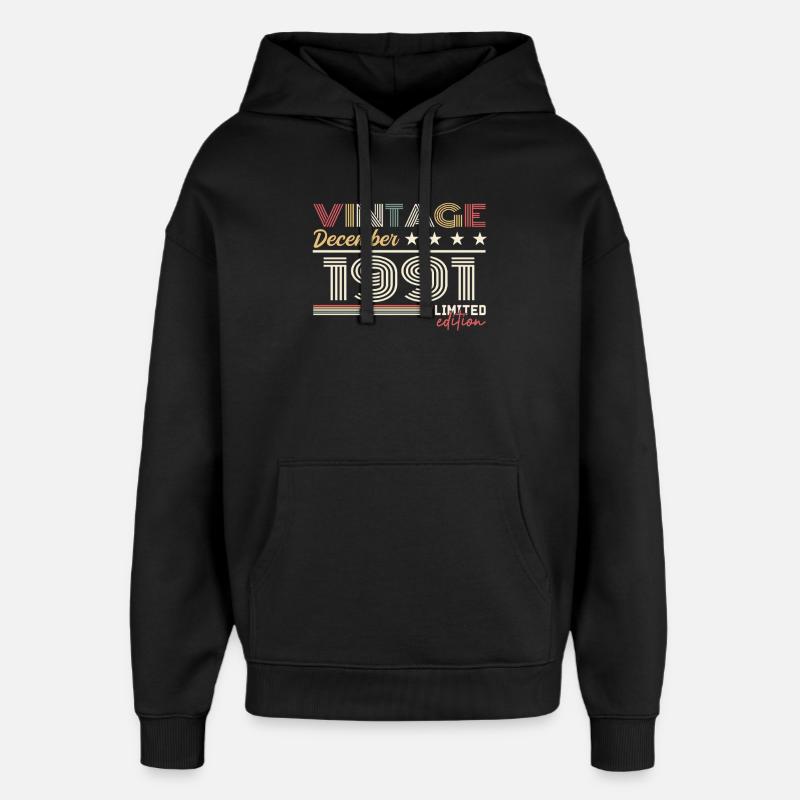Geschenk Dezember 1991 - Oversized Unisex Hoodie von Stanley/Stella - Schwarz