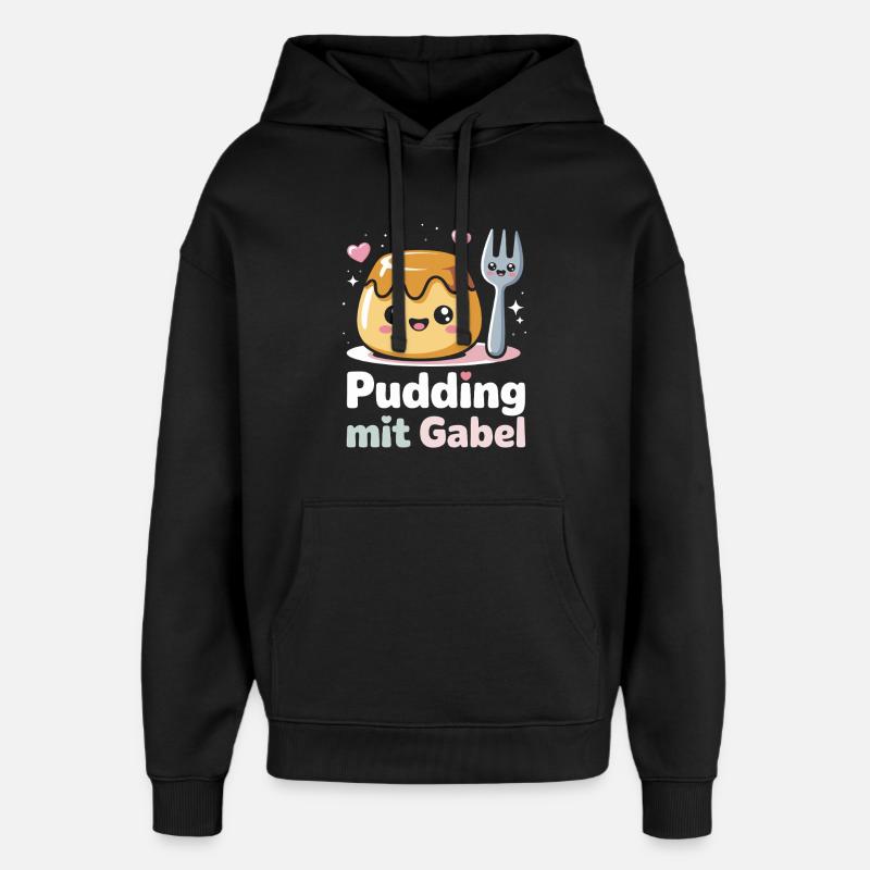Pudding à la fourchette - Sweat à capuche unisexe Stanley/Stella Oversized - noir