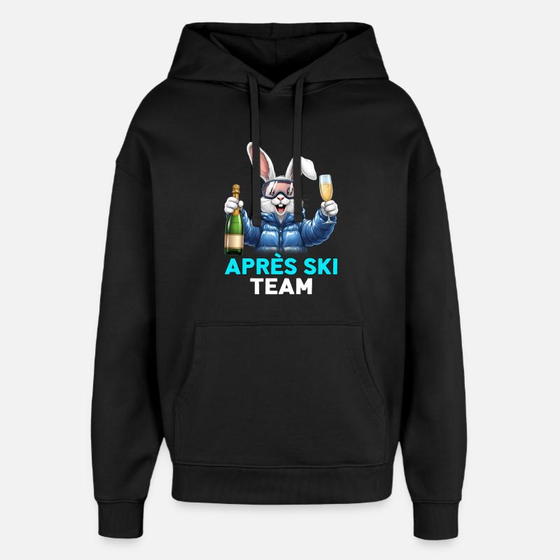 Après-ski lapin rose - Sweat à capuche unisexe Stanley/Stella Oversized - noir