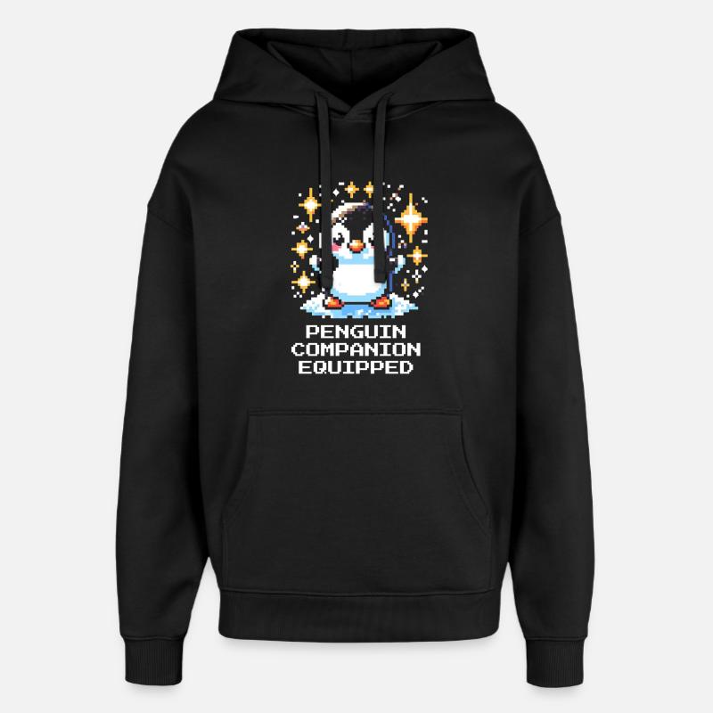 Compagnon pingouin | Compagnon de jeu mignon - Sweat à capuche unisexe Stanley/Stella Oversized - noir
