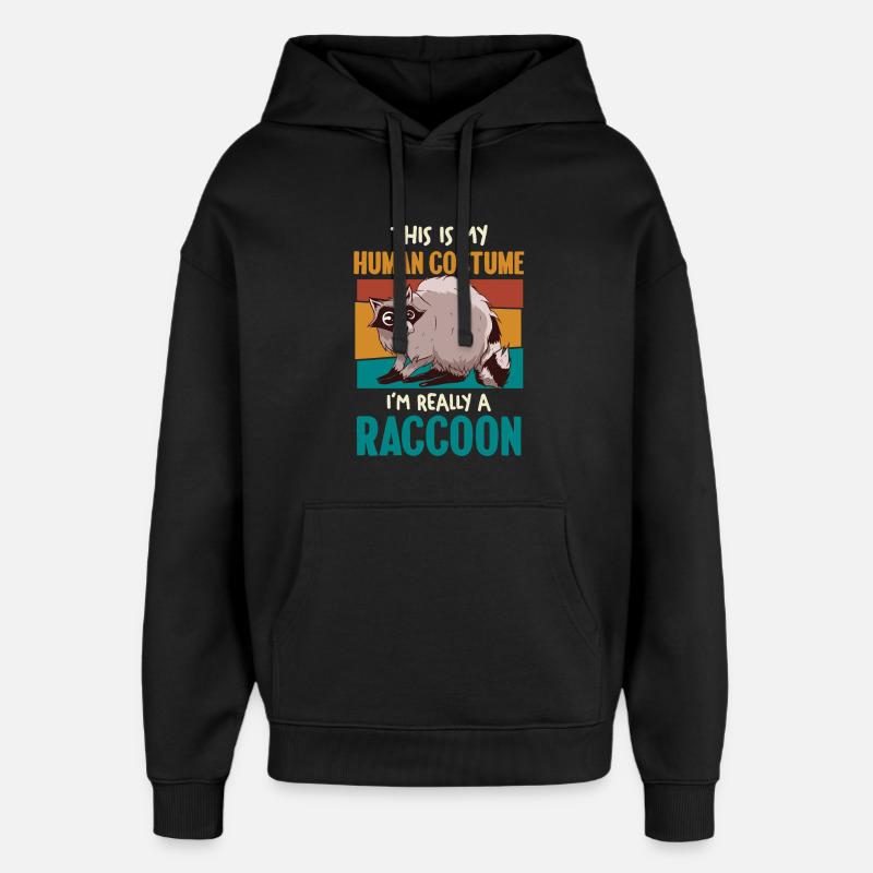 raton laveur Costume humain Humour - Sweat à capuche unisexe Stanley/Stella Oversized - noir