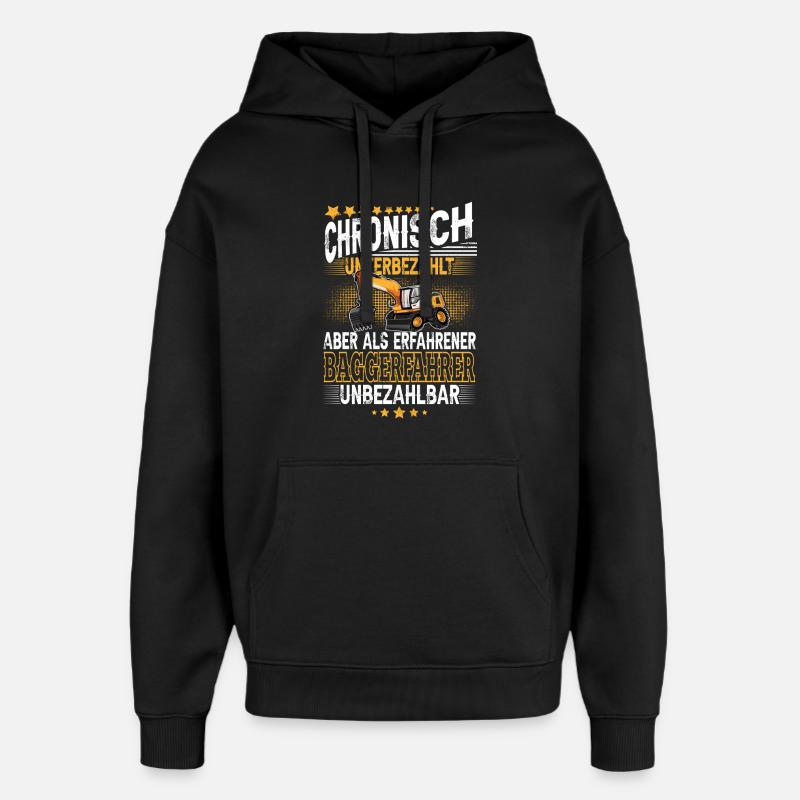 Baggerfahrer - Oversized Unisex Hoodie von Stanley/Stella - Schwarz