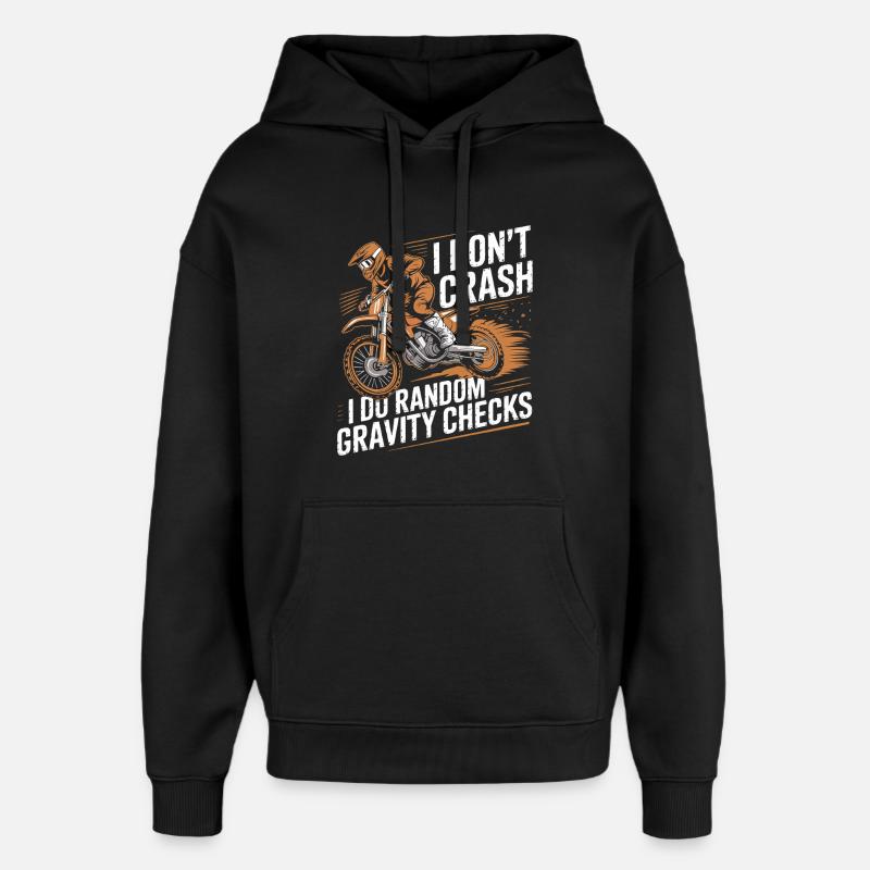 Random Gravity Checks Motocross - Oversized Unisex Hoodie von Stanley/Stella - Schwarz
