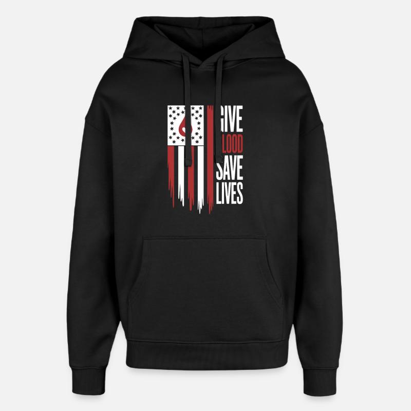 Donneur de sang Don de sang - Sweat à capuche unisexe Stanley/Stella Oversized - noir