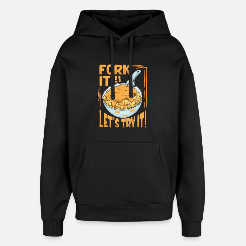 Macaroni au fromage Fourchette It - Sweat à capuche unisexe Stanley/Stella Oversized - noir