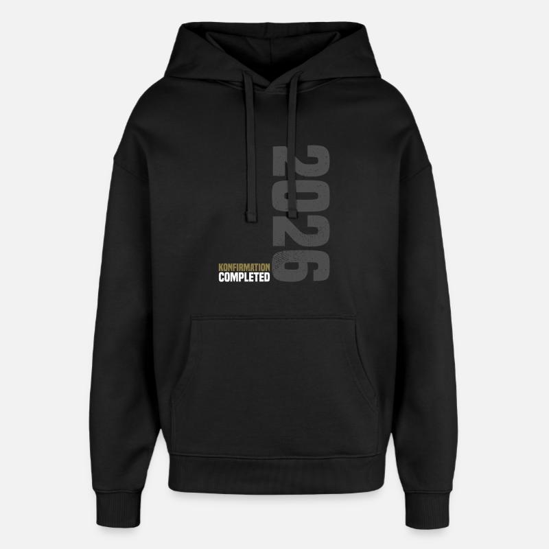 Félicitations Confirmation 2026 - Sweat à capuche unisexe Stanley/Stella Oversized - noir