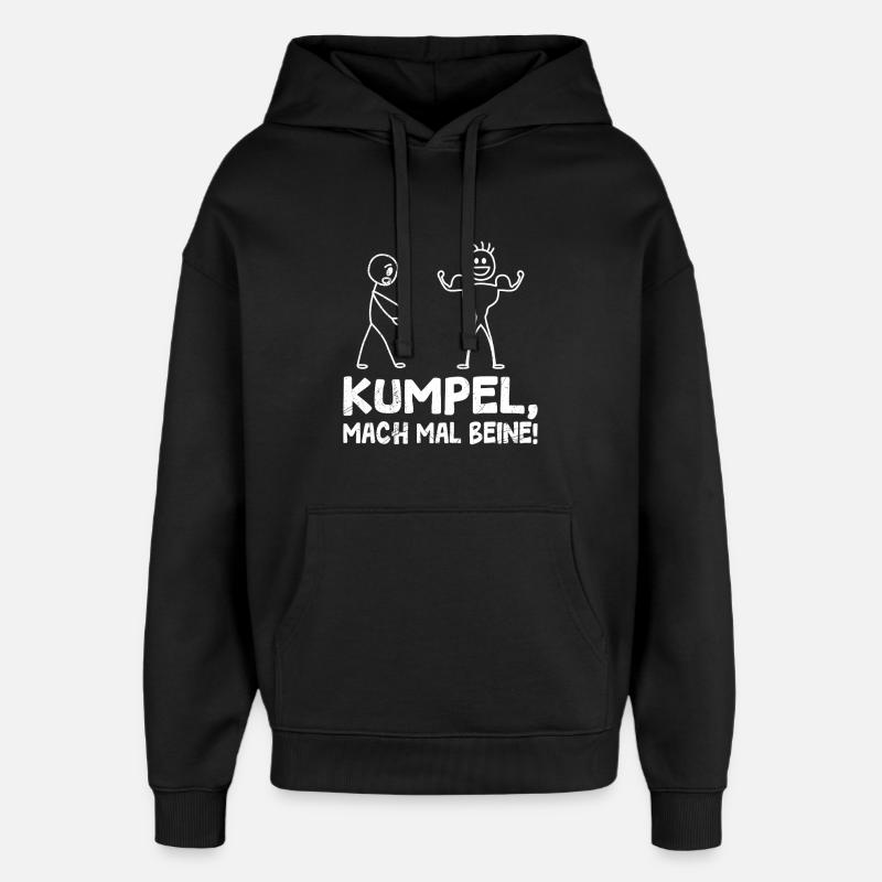 Strichmännchen TRAINIER MAL BEINE Lustiges - Oversized Unisex Hoodie von Stanley/Stella - Schwarz