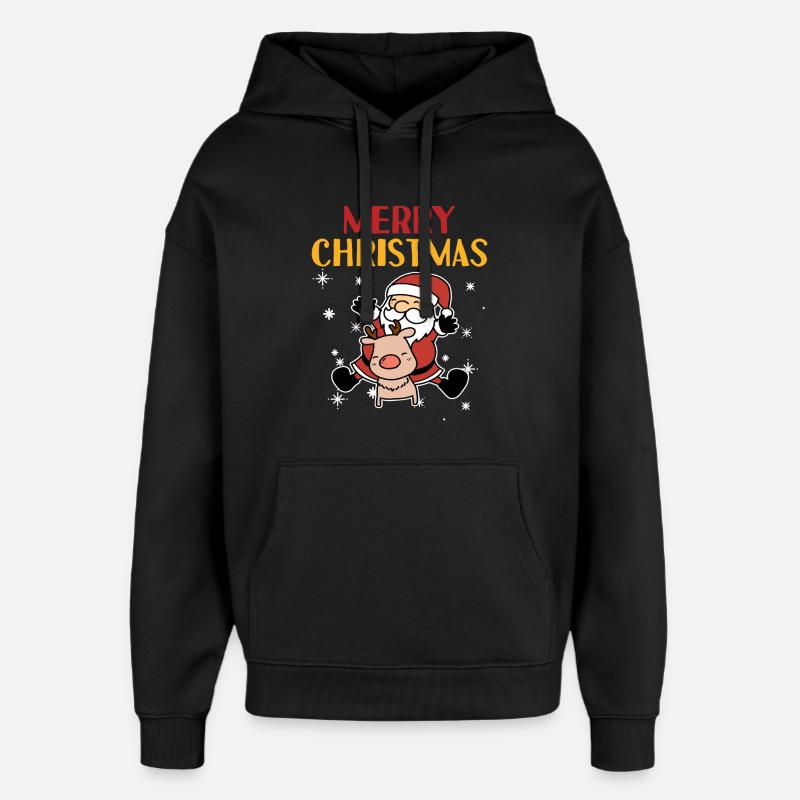 Joyeux Noël - idée Cadeau Père Noel - Sweat à capuche unisexe Stanley/Stella Oversized - noir