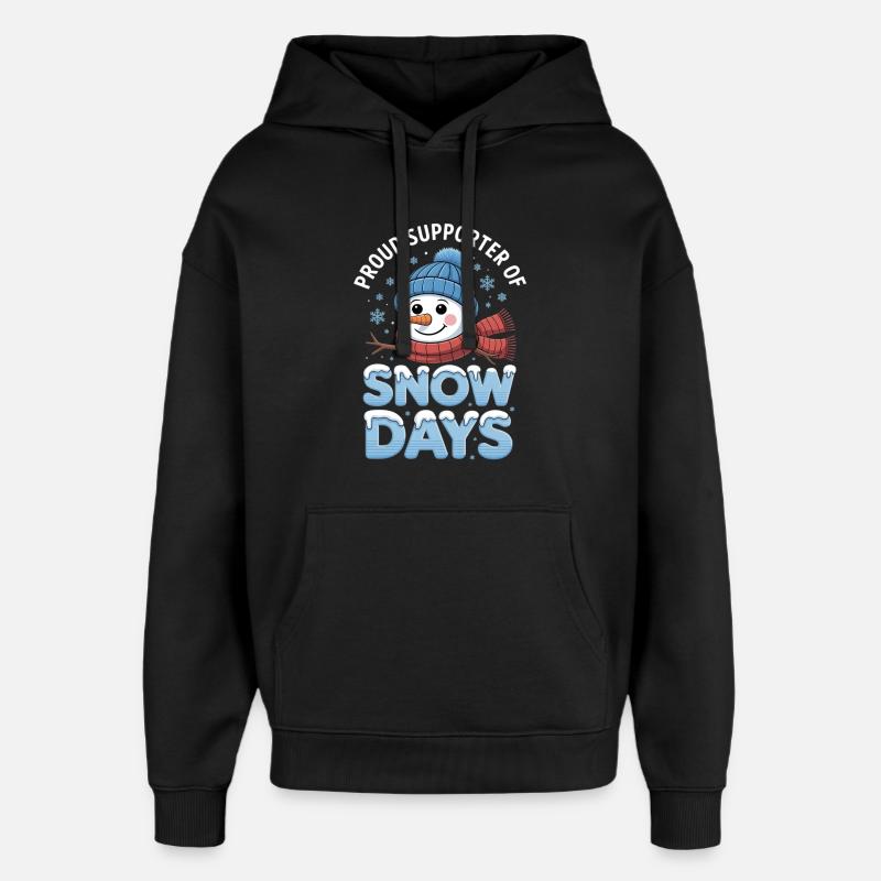 Jours de neige Snowman Supporters - Sweat à capuche unisexe Stanley/Stella Oversized - noir