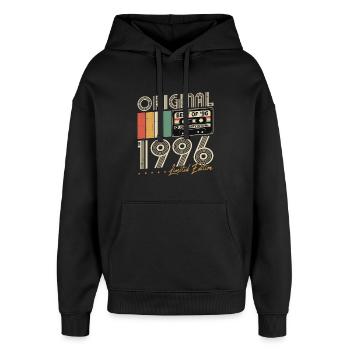 Original 1996 Jahrgang Vintage Geburtstag Retro - Oversized Unisex Hoodie von Stanley/Stella - Schwarz - Vorne - AI Model Female 172 light (172cm) & AI Model Male 185 light (185cm)