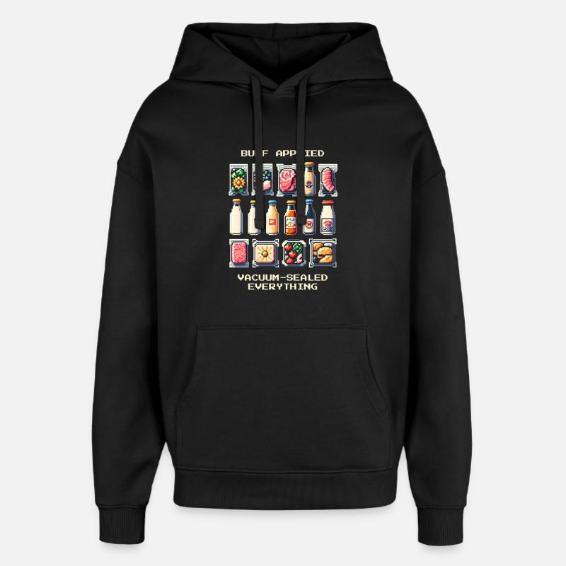 Aspiration et préparation | Pixel Art - Sweat à capuche unisexe Stanley/Stella Oversized - noir