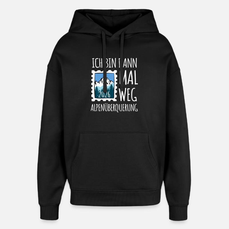 Alpen Überquerung 2026 - Wandern - Oversized Unisex Hoodie von Stanley/Stella - Schwarz