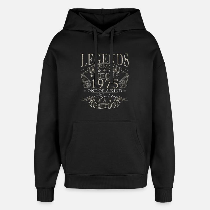Décembre 1975 - décembre 1975 - Sweat à capuche unisexe Stanley/Stella Oversized - noir