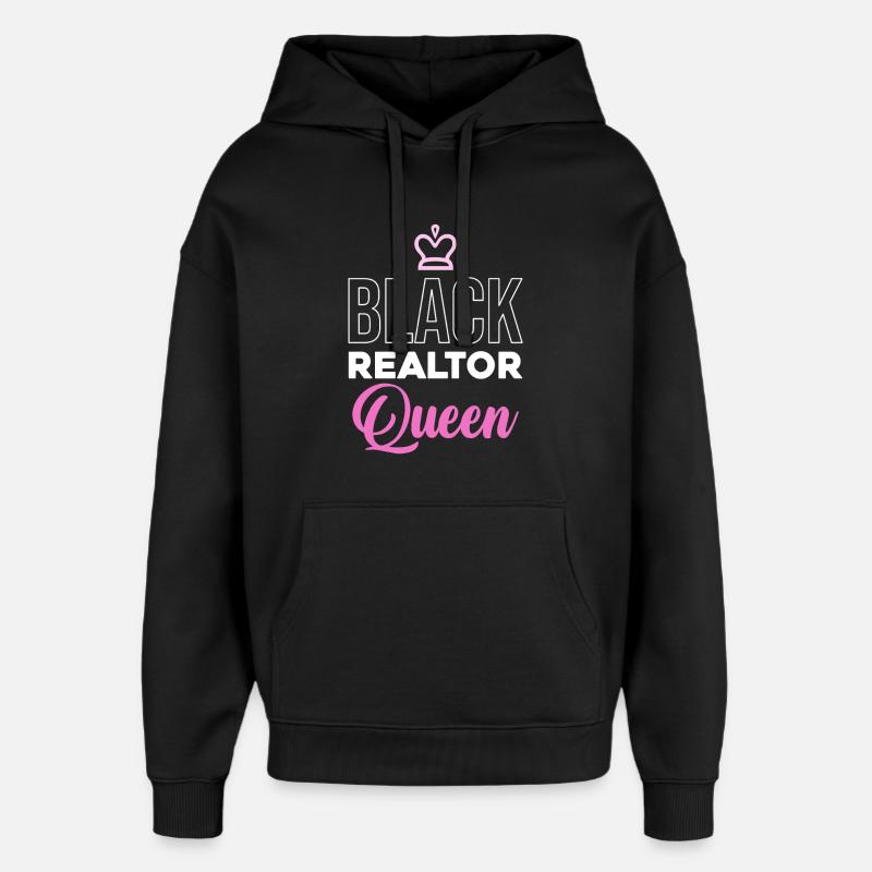 Reine de la propriété noire - Sweat à capuche unisexe Stanley/Stella Oversized - noir