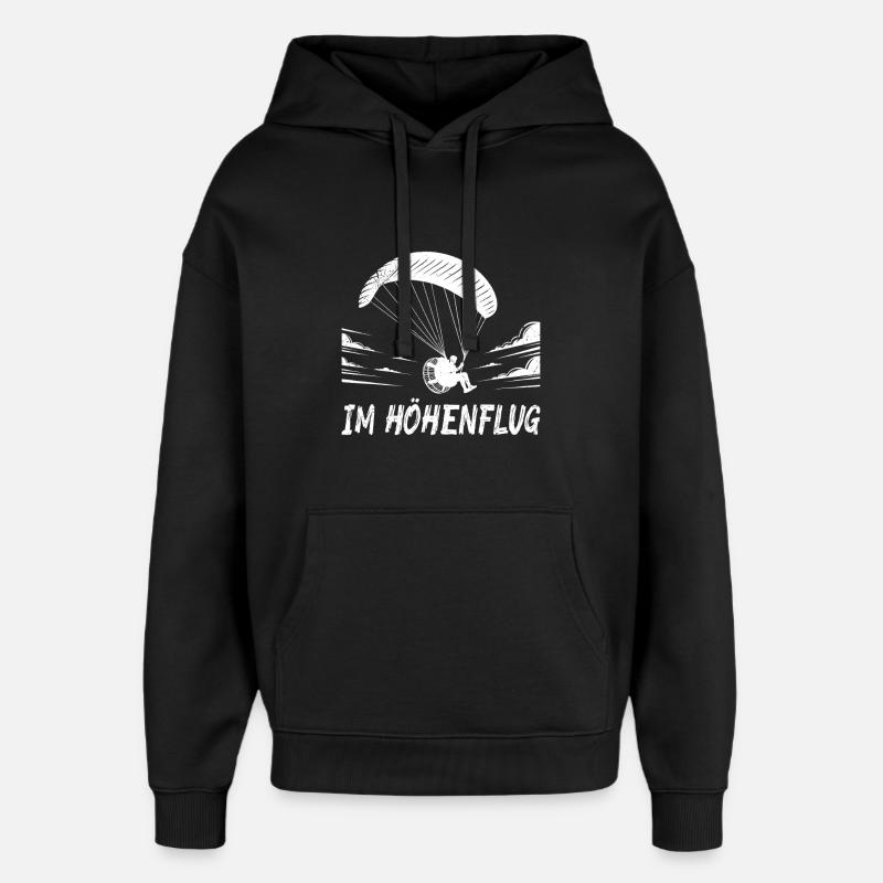 Vol paramoteur VOLER DROYANT - Sweat à capuche unisexe Stanley/Stella Oversized - noir