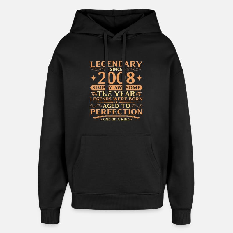 18e anniversaire de Legends 2008 - Sweat à capuche unisexe Stanley/Stella Oversized - noir