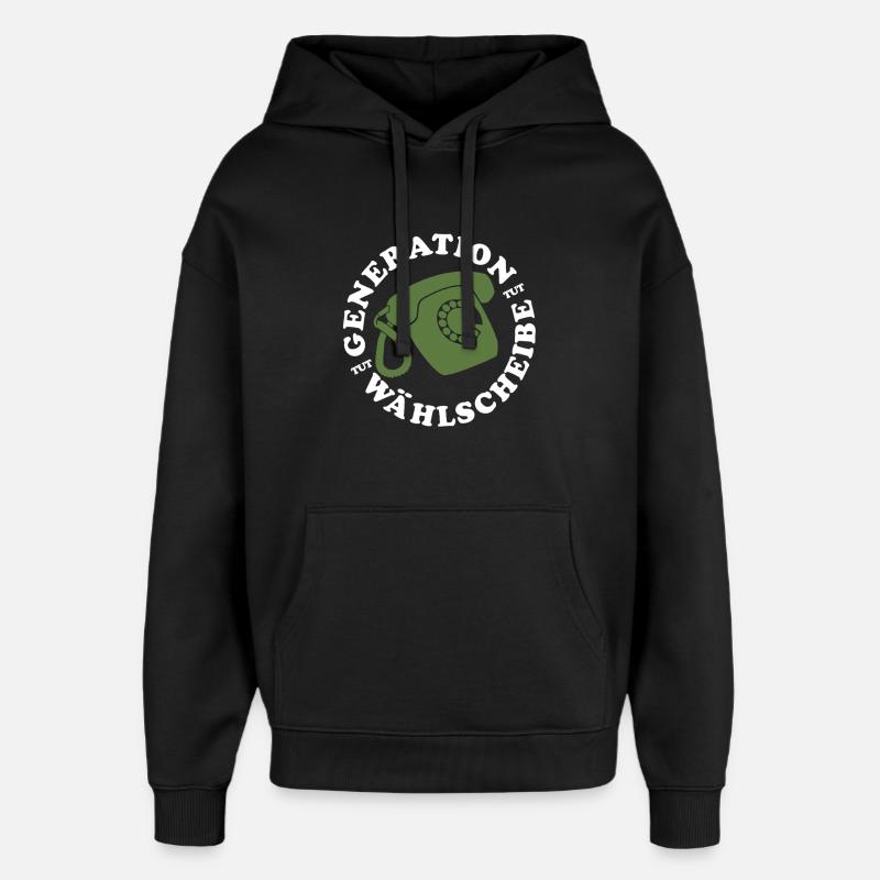 Generation Wählscheibe Festnetz Telefon - Oversized Unisex Hoodie von Stanley/Stella - Schwarz