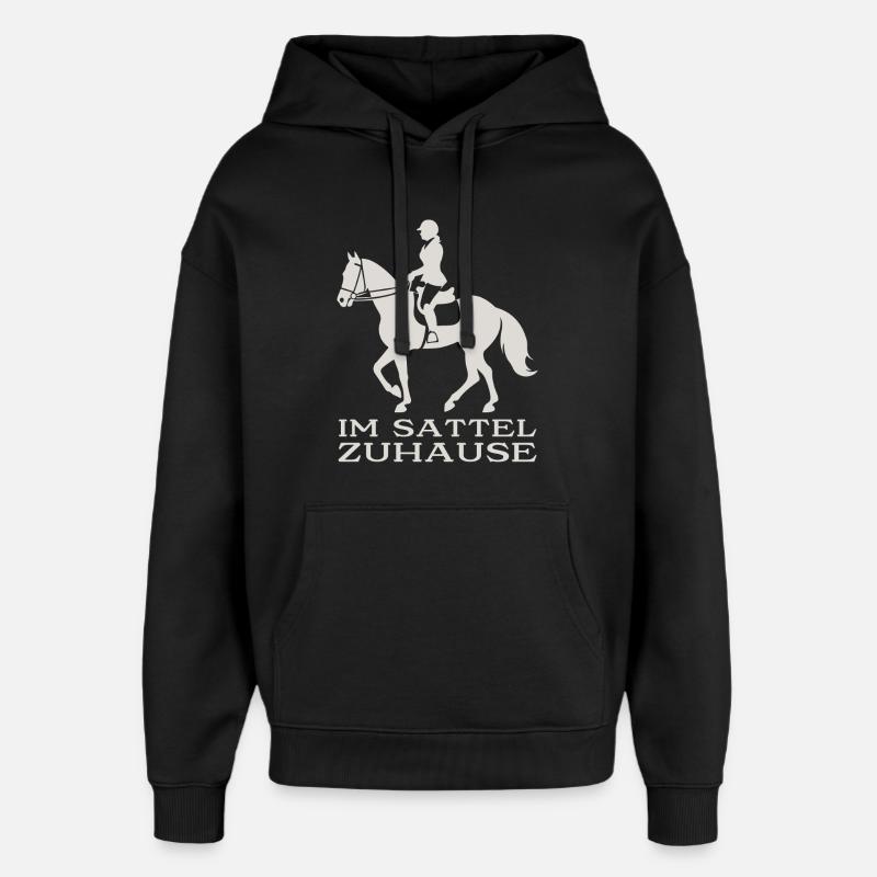 Chez soi en selle - Sweat à capuche unisexe Stanley/Stella Oversized - noir