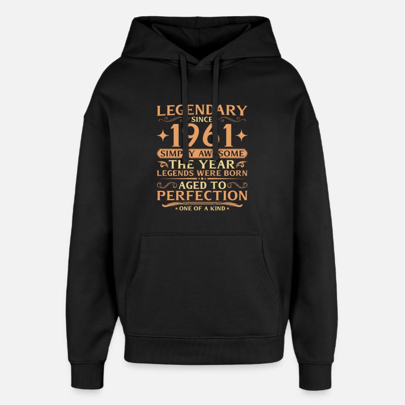 65e anniversaire de Legends 1961 - Sweat à capuche unisexe Stanley/Stella Oversized - noir