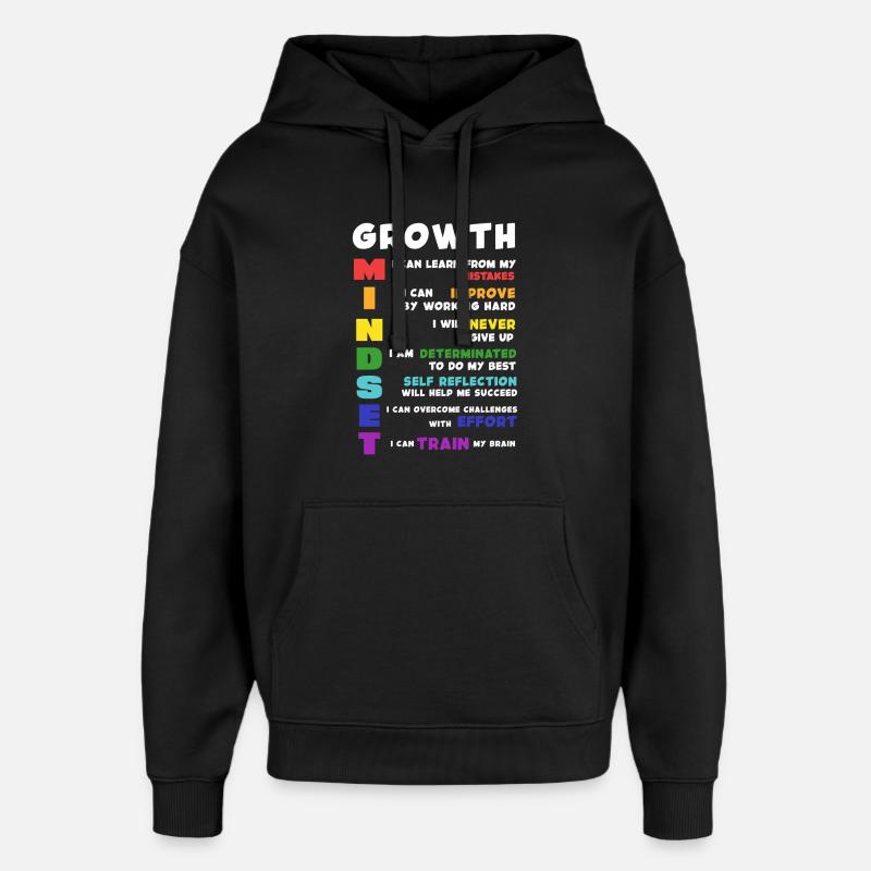 Growth Mindset Acronym Poster - Sweat à capuche unisexe Stanley/Stella Oversized - noir
