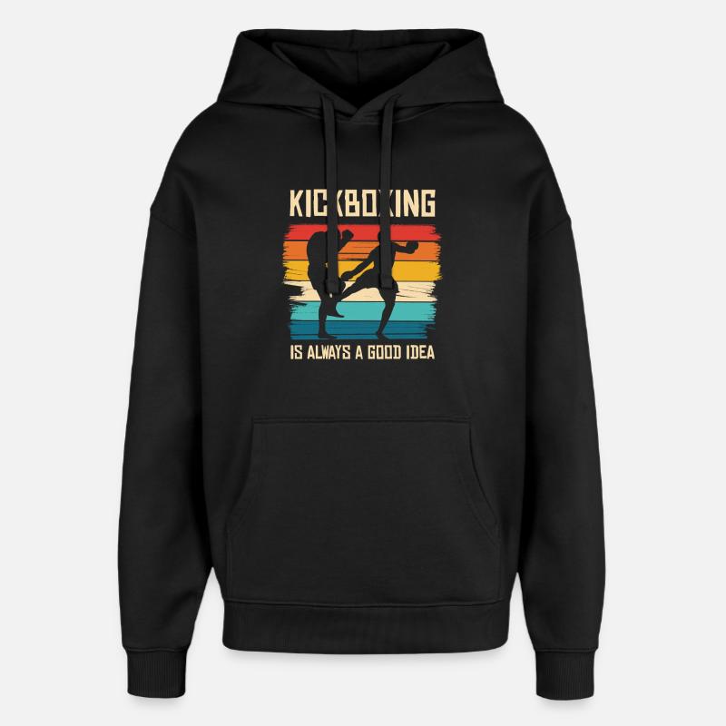 Kickboxing dans le style arc-en-ciel - Sweat à capuche unisexe Stanley/Stella Oversized - noir