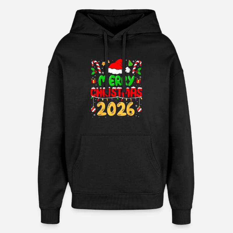 Joyeux Noël 2026 - Sweat à capuche unisexe Stanley/Stella Oversized - noir